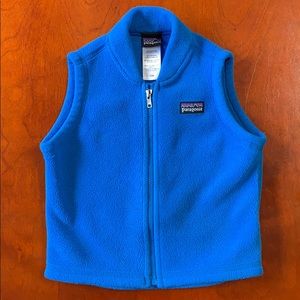 Baby Patagonia Blue Fleece Vest 12m boy girl